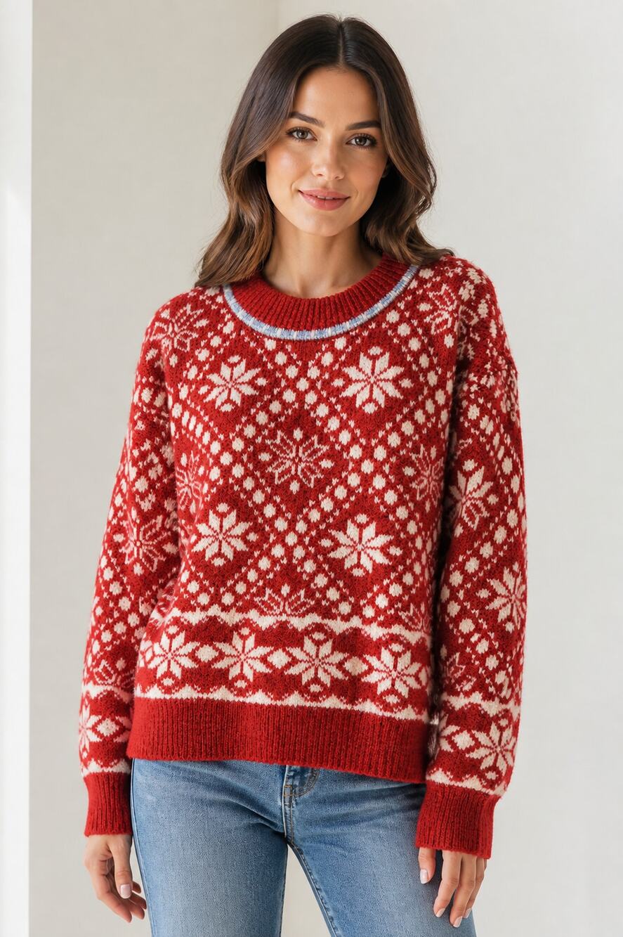 Universal Thread XL Red White Snowflake Sweater